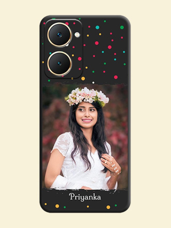 Multicolor Dotted Pattern with Text On Space Black Custom Soft Matte Mobile Back Cover - Vivo Y18