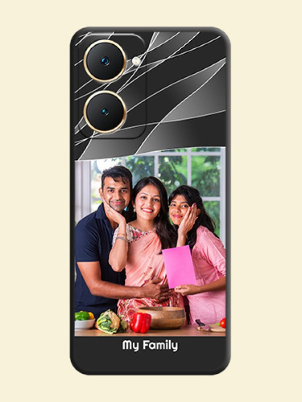 Mixed Wave Lines on Photo On Space Black Custom Soft Matte Mobile Back Cover - Vivo Y18