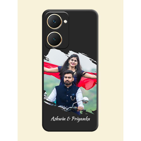 Grunge Brush Strokes on Photo On Space Black Custom Soft Matte Mobile Back Cover - Vivo Y18 Grunge Brush Strokes on Photo On Space Black Custom Soft Matte Mobile Back Cover - Vivo Y18