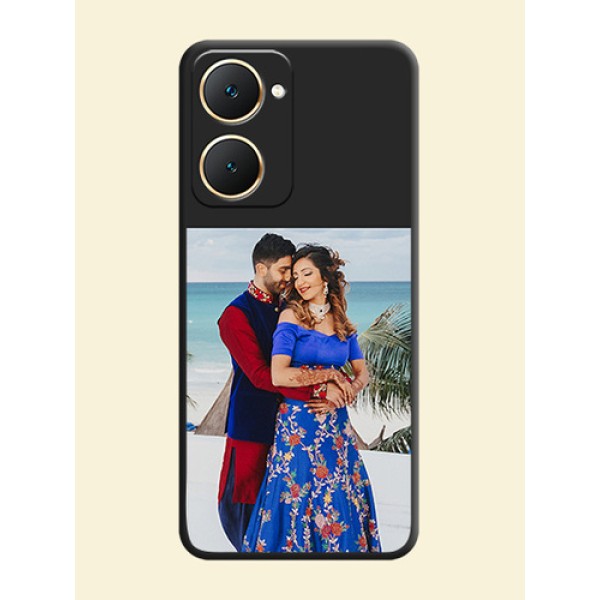 Image Upload With Space Black Color On Custom Soft Matte Mobile Back Cover - Vivo Y18E