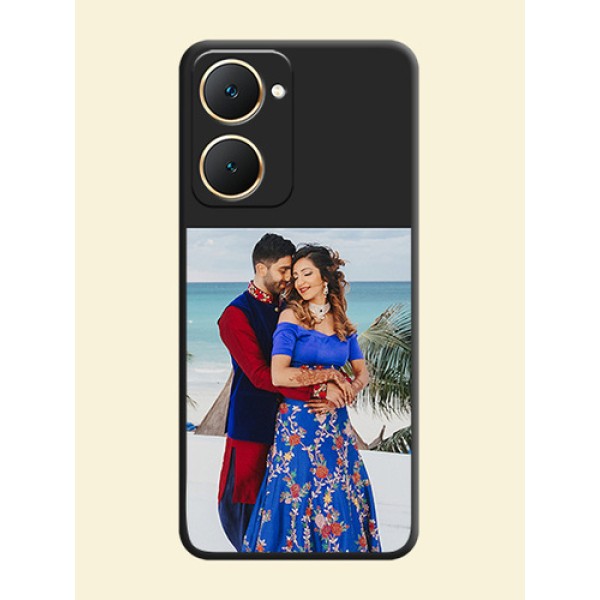 Image Upload With Space Black Color On Custom Soft Matte Mobile Back Cover - Vivo Y18I