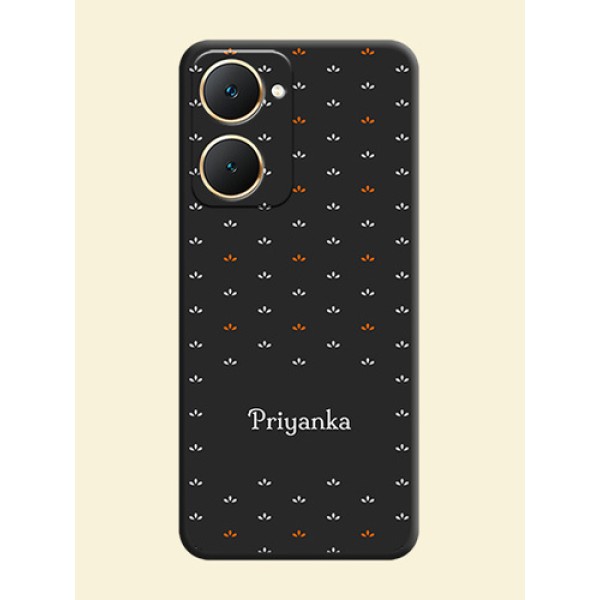 Simple Pattern With Custom Text On Space Black Custom Soft Matte Mobile Back Cover - Vivo Y18T Simple Pattern With Custom Text On Space Black Custom Soft Matte Mobile Back Cover - Vivo Y18T