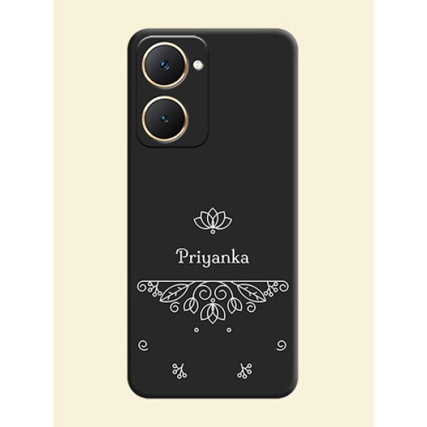 Lotus Garden Custom Text On Space Black Custom Soft Matte Mobile Back Cover - Vivo Y18T Lotus Garden Custom Text On Space Black Custom Soft Matte Mobile Back Cover - Vivo Y18T