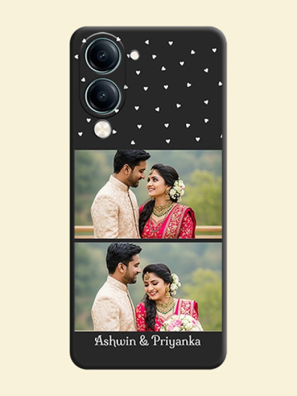 Miniature Love Symbols with Name On Space Black Custom Soft Matte Mobile Back Cover - Vivo Y19 5G