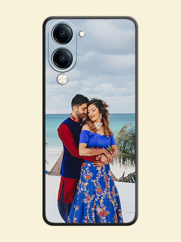 Full Single Pic Upload On Space Black Custom Soft Matte Mobile Back Cover - Vivo Y19 5G
