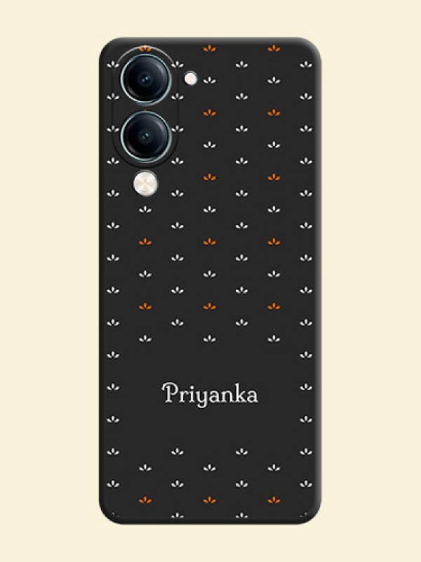 Simple Pattern With Custom Text On Space Black Custom Soft Matte Mobile Back Cover - Vivo Y19 5G