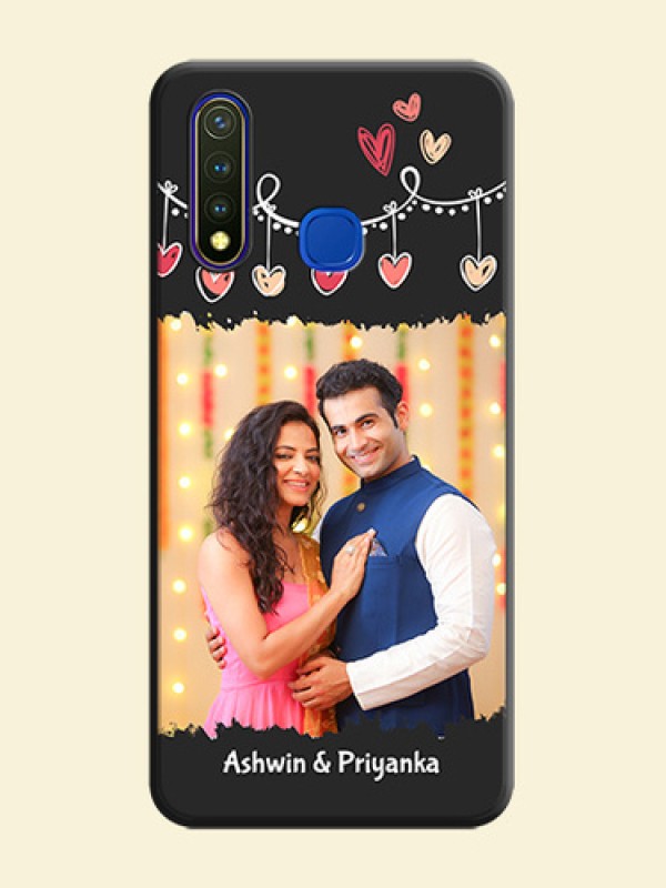 Pink Love Hangings with Name on Space Black Custom Soft Matte Phone Cases - Vivo Y19