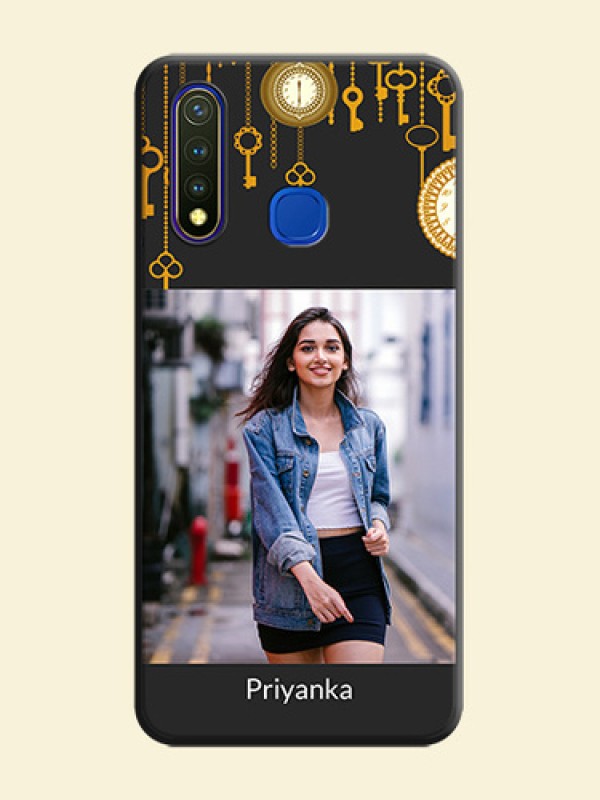 Decorative Design with Text on Space Black Custom Soft Matte Back Cover - Vivo Y19