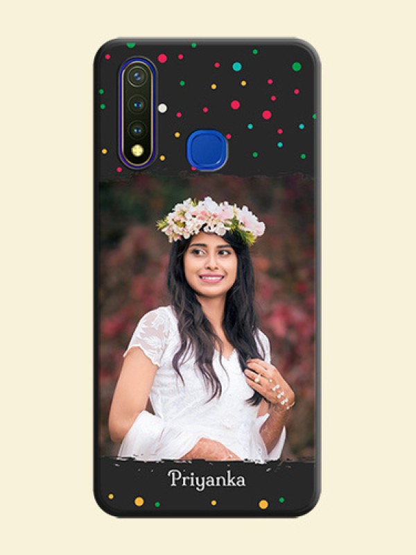 Multicolor Dotted Pattern with Text on Space Black Custom Soft Matte Phone Back Cover - Vivo Y19
