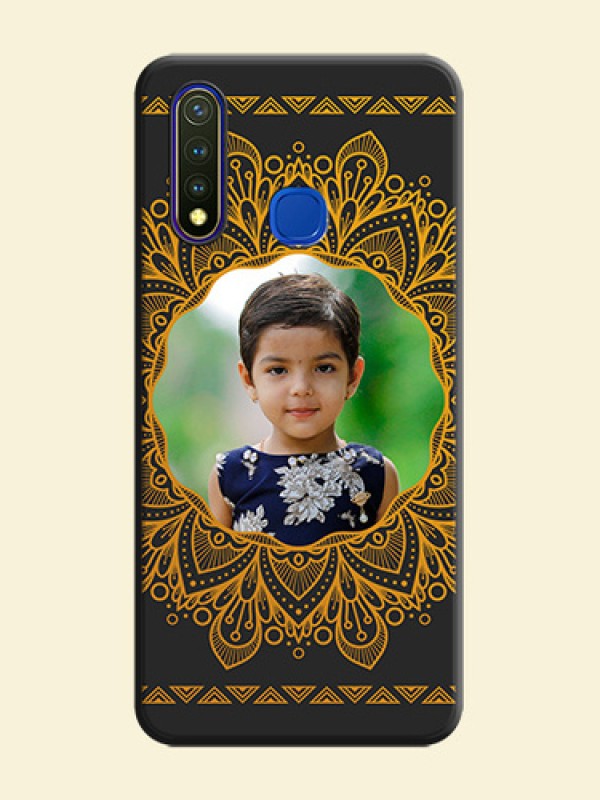 Round Image with Floral Design - Photo on Space Black Soft Matte Mobile Cover - Vivo Y19