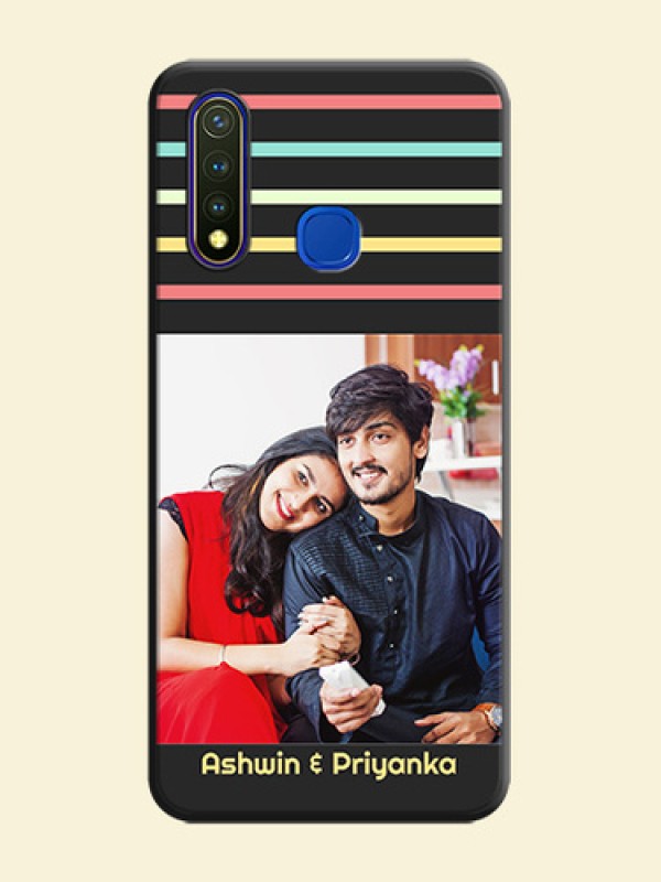 Color Stripes with Photo and Text - Photo on Space Black Soft Matte Mobile Case - Vivo Y19