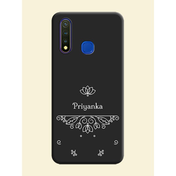 Lotus Garden Custom Text On Space Black Personalized Soft Matte Phone Covers -Vivo Y19
