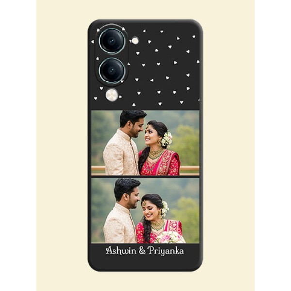 Miniature Love Symbols with Name On Space Black Custom Soft Matte Mobile Back Cover - Vivo Y19s Miniature Love Symbols with Name On Space Black Custom Soft Matte Mobile Back Cover - Vivo Y19s