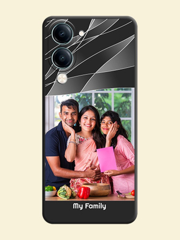 Mixed Wave Lines on Photo On Space Black Custom Soft Matte Mobile Back Cover - Vivo Y19s