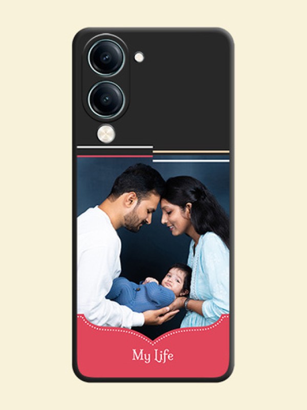 Classic Plain Design with Name On Space Black Custom Soft Matte Mobile Back Cover - Vivo Y19s