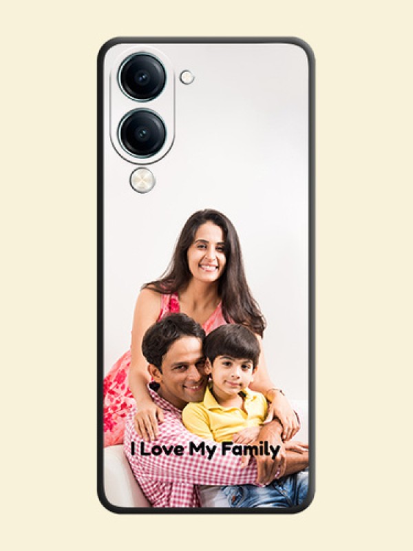Full Single Pic Upload With Text On Space Black Custom Soft Matte Mobile Back Cover - Vivo Y19s