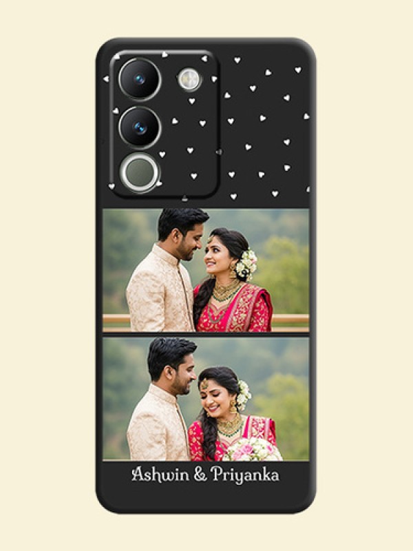 Miniature Love Symbols with Name On Space Black Custom Soft Matte Mobile Back Cover - Vivo Y200 5G
