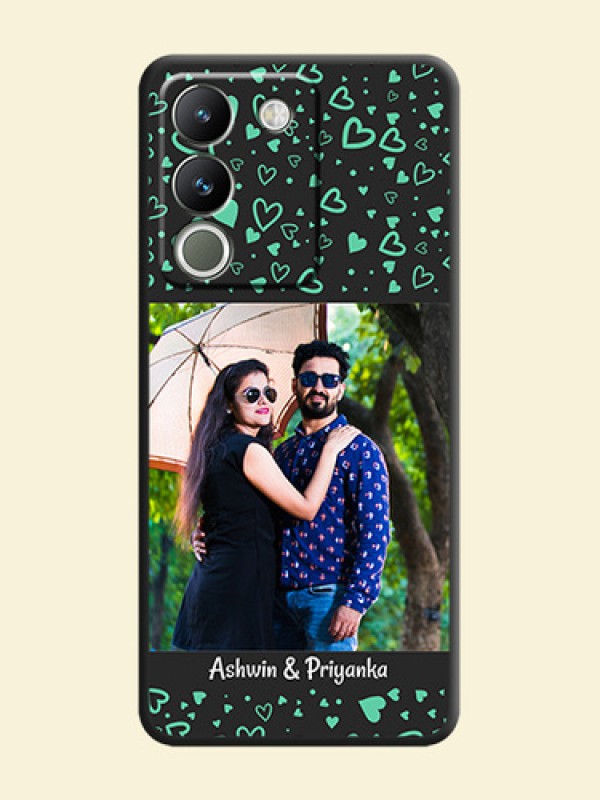 Sea Green Indefinite Love Pattern on Photo On Space Black Custom Soft Matte Mobile Back Cover - Vivo Y200 5G
