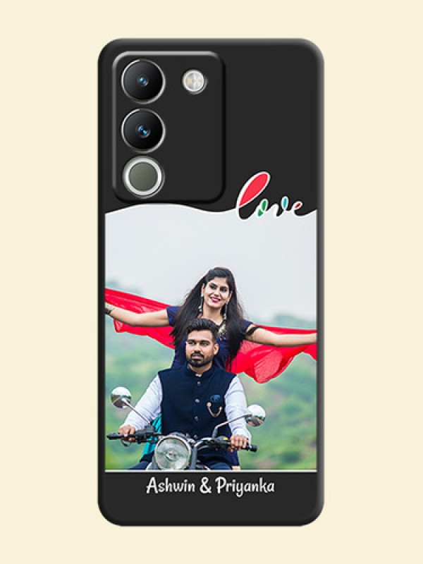 Fall in Love Pattern with Picture on Photo On Space Black Custom Soft Matte Mobile Back Cover - Vivo Y200 5G