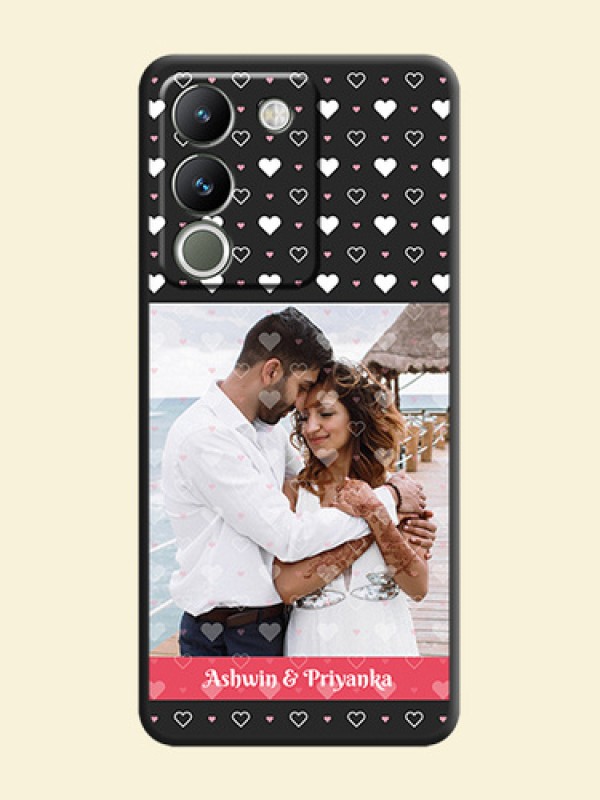 White Color Love Symbols with Text Design on Photo On Space Black Custom Soft Matte Mobile Back Cover - Vivo Y200 5G
