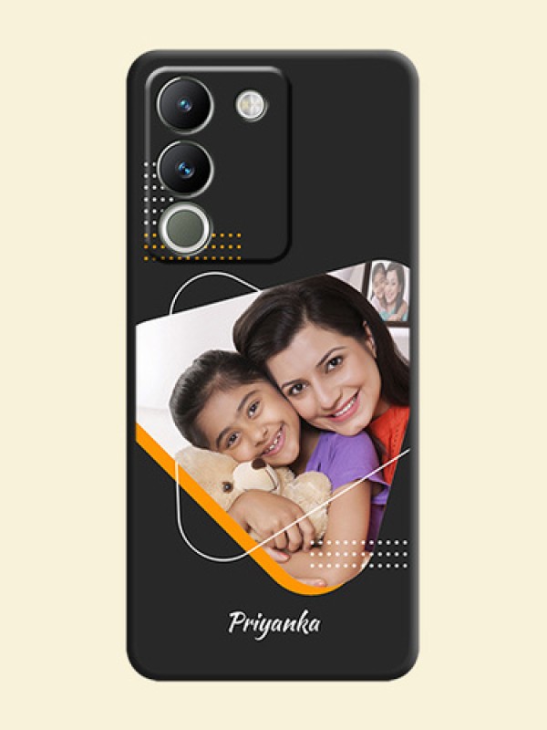 Yellow Triangle on Photo On Space Black Custom Soft Matte Mobile Back Cover - Vivo Y200 5G