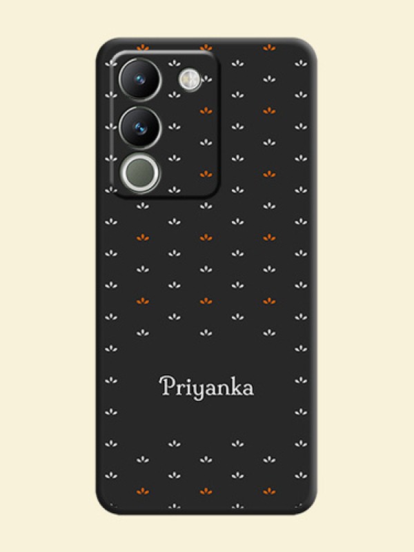 Simple Pattern With Custom Text On Space Black Custom Soft Matte Mobile Back Cover - Vivo Y200 5G