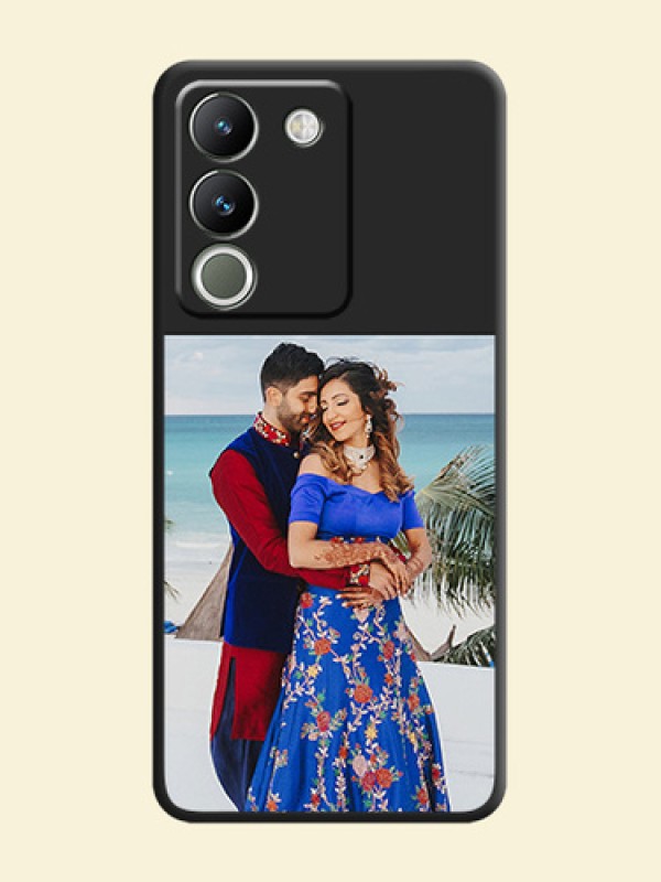 Image Upload With Space Black Color On Custom Soft Matte Mobile Back Cover - Vivo Y200 5G