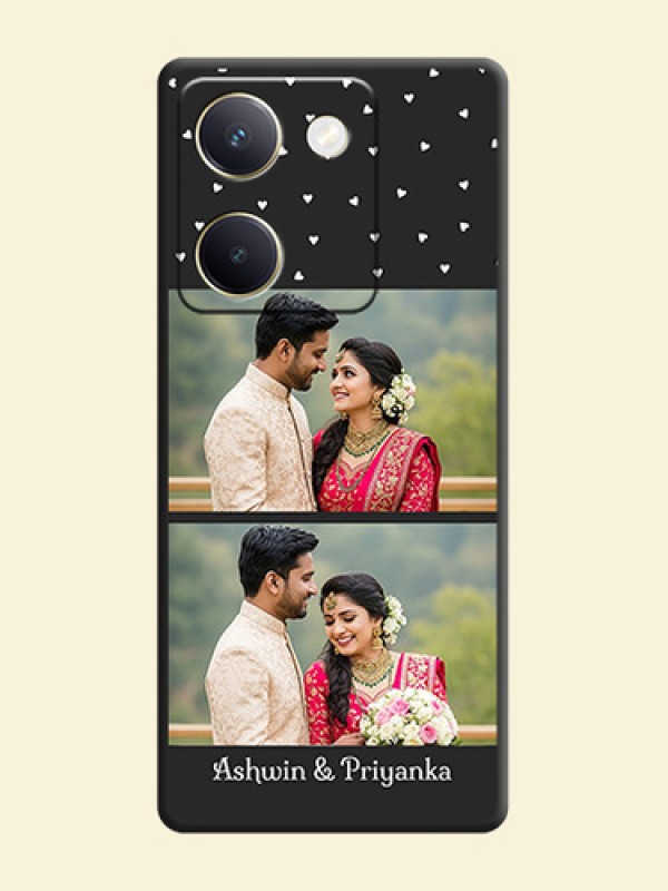 Miniature Love Symbols with Name On Space Black Custom Soft Matte Mobile Back Cover - Vivo Y200 Pro 5G