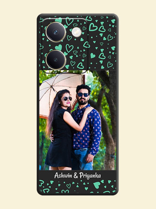 Sea Green Indefinite Love Pattern on Photo On Space Black Custom Soft Matte Mobile Back Cover - Vivo Y200 Pro 5G