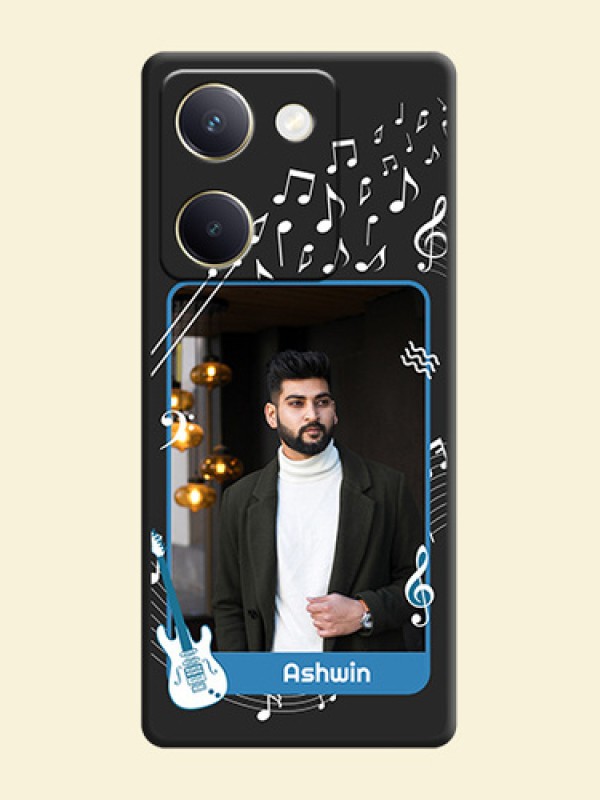 Musical Theme Design with Text on Photo On Space Black Custom Soft Matte Mobile Back Cover - Vivo Y200 Pro 5G