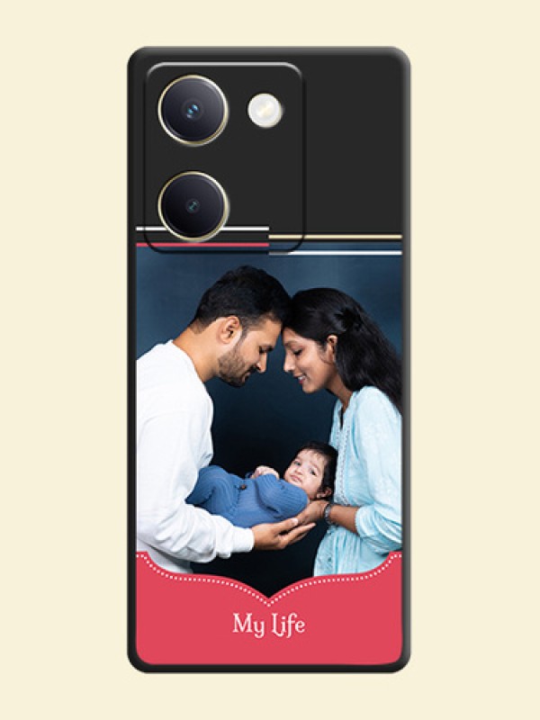 Classic Plain Design with Name On Space Black Custom Soft Matte Mobile Back Cover - Vivo Y200 Pro 5G