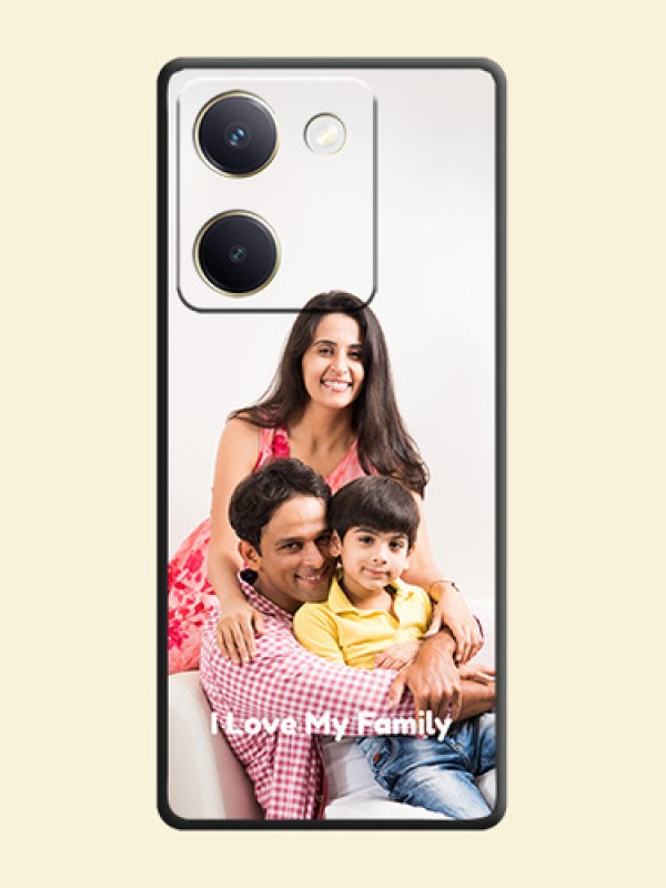 Full Single Pic Upload With Text On Space Black Custom Soft Matte Mobile Back Cover - Vivo Y200 Pro 5G