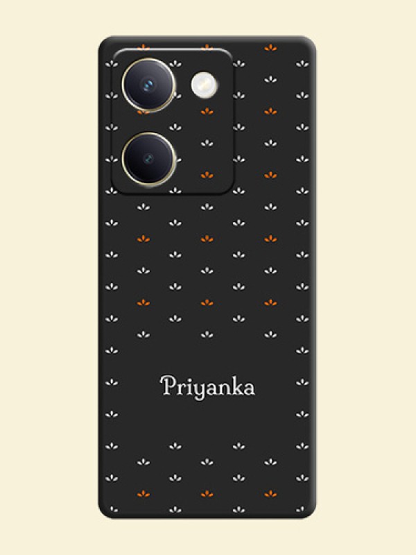 Simple Pattern With Custom Text On Space Black Custom Soft Matte Mobile Back Cover - Vivo Y200 Pro 5G