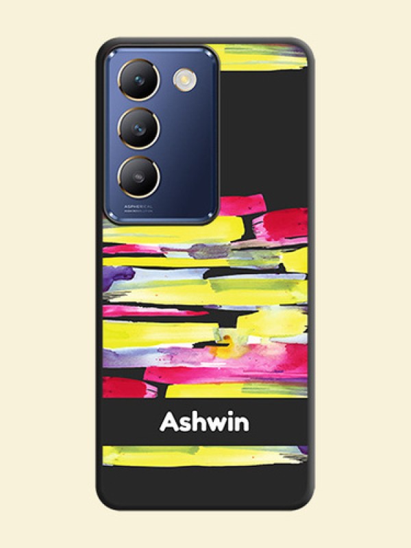 Brush Coloured on Space Black Personalized Soft Matte Phone Covers - Vivo Y200E 5G