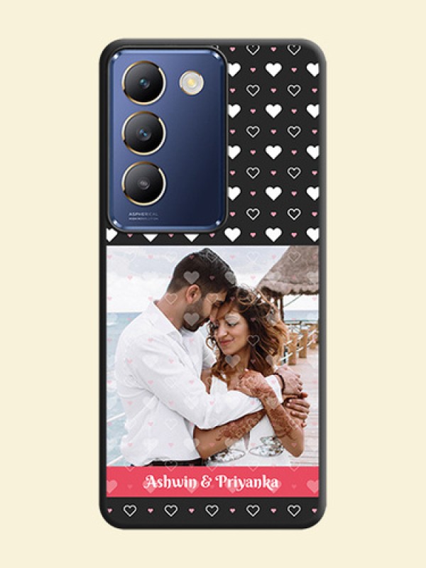 White Color Love Symbols with Text Design - Photo on Space Black Soft Matte Phone Cover - Vivo Y200E 5G