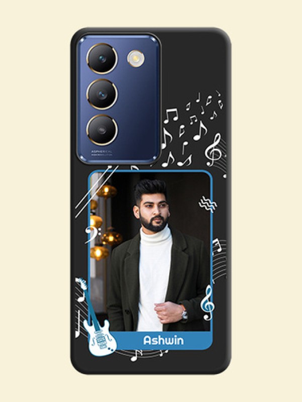Musical Theme Design with Text - Photo on Space Black Soft Matte Mobile Case - Vivo Y200E 5G