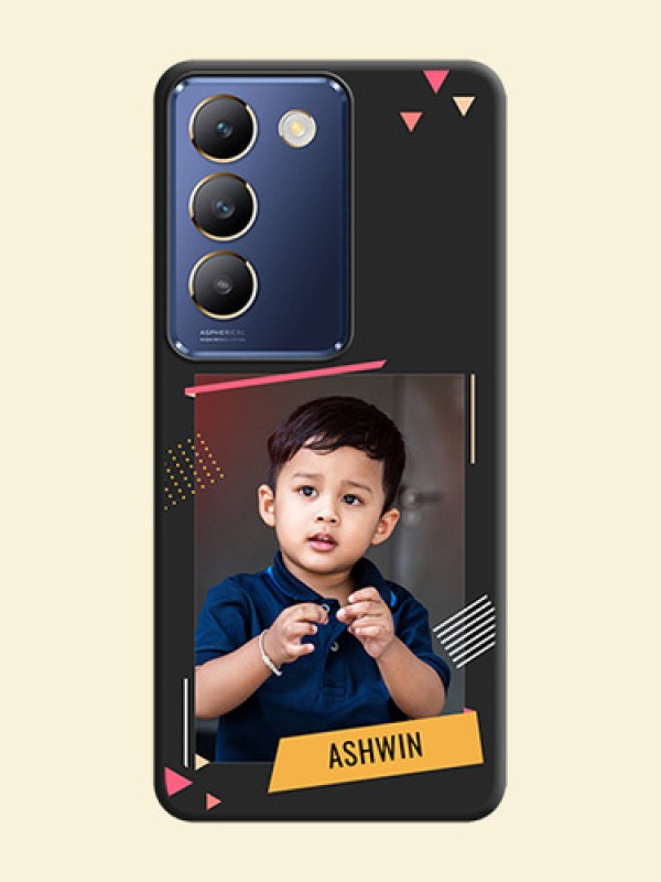 Photo Frame with Triangle Small Dots - Photo on Space Black Soft Matte Back Cover - Vivo Y200E 5G