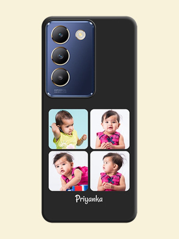 Floral Art with 6 Image Holder - Photo on Space Black Soft Matte Mobile Case - Vivo Y200E 5G