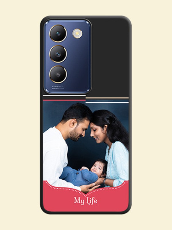 Classic Plain Design with Name - Photo on Space Black Soft Matte Phone Cover - Vivo Y200E 5G