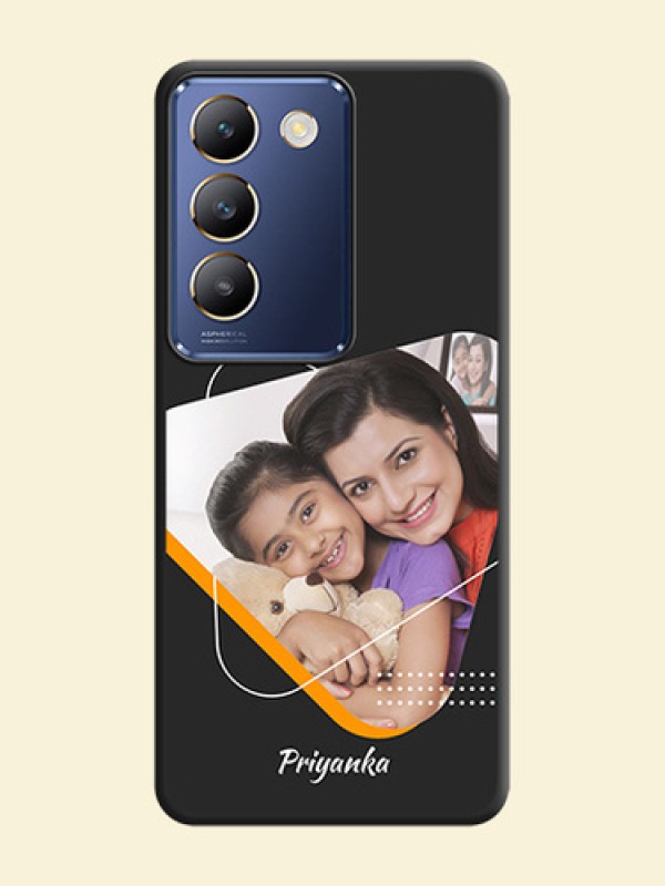 Yellow Triangle - Photo on Space Black Soft Matte Phone Cover - Vivo Y200E 5G