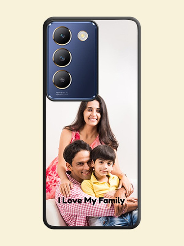 Full Single Pic Upload With Text On Space Black Personalized Soft Matte Phone Covers - Vivo Y200E 5G