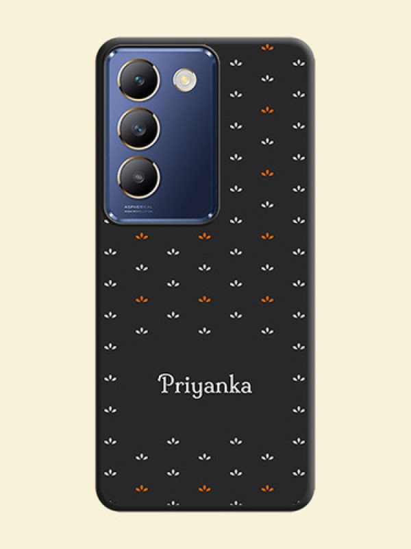 Simple Pattern With Custom Text On Space Black Personalized Soft Matte Phone Covers - Vivo Y200E 5G
