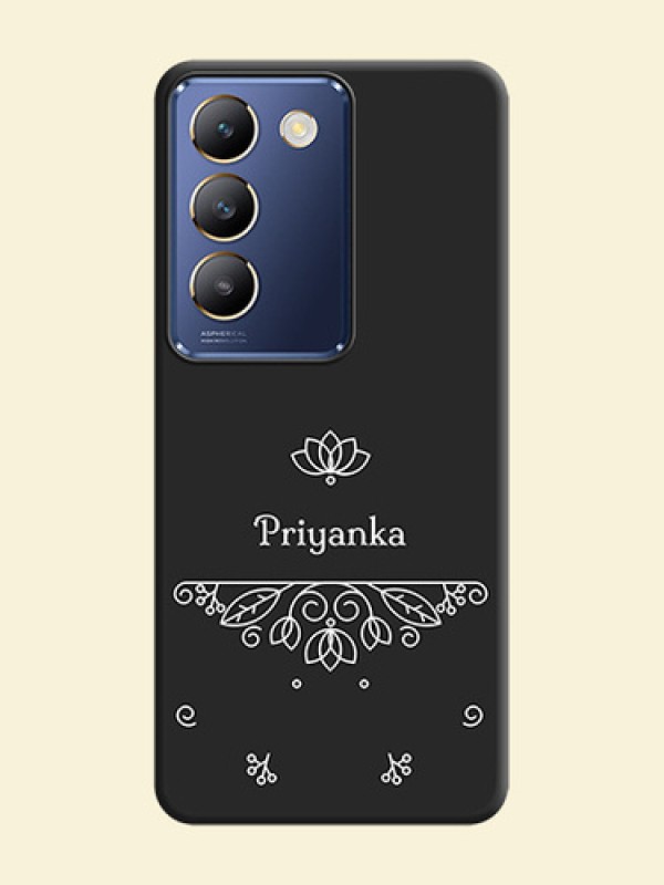 Lotus Garden Custom Text On Space Black Personalized Soft Matte Phone Covers - Vivo Y200E 5G