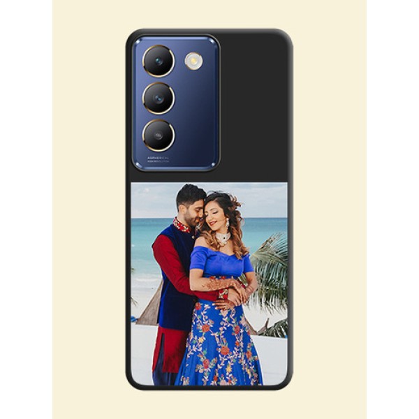 Image Upload With Space Black Color On Custom Soft Matte Mobile Back Cover - Vivo Y200E 5G