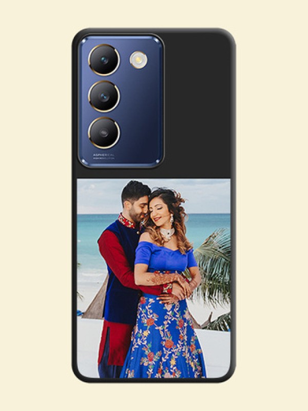 Image Upload With Space Black Color On Custom Soft Matte Mobile Back Cover - Vivo Y200E 5G
