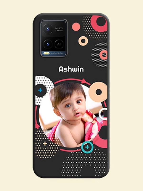 Multicoloured Round Image on Personalised Space Black Soft Matte Cases - Vivo Y21