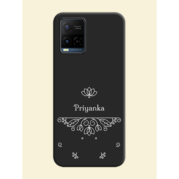 Lotus Garden Custom Text On Space Black Personalized Soft Matte Phone Covers -Vivo Y21