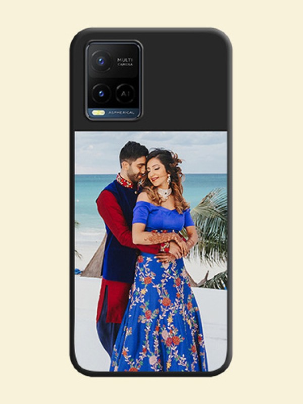Image Upload With Space Black Color On Custom Soft Matte Mobile Back Cover - Vivo Y21