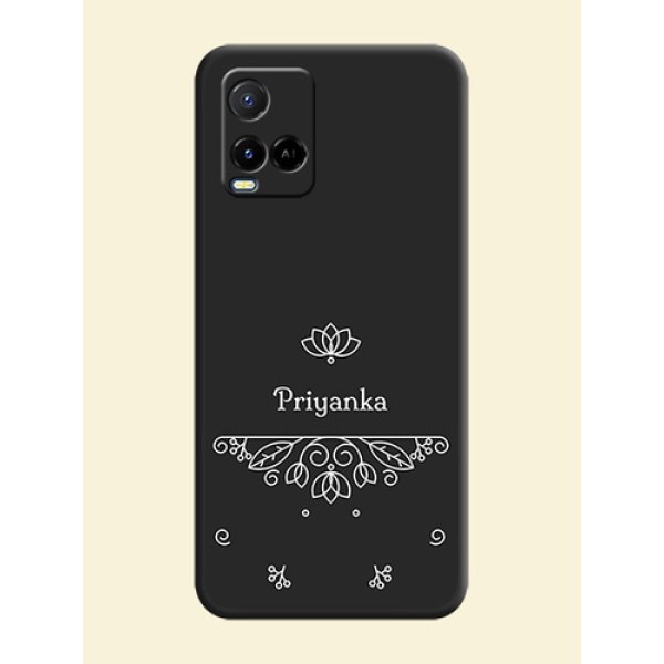 Lotus Garden Custom Text On Space Black Personalized Soft Matte Phone Covers -Vivo Y21A