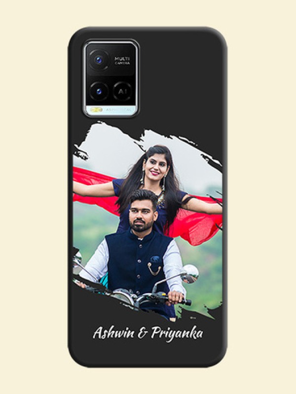 Grunge Brush Strokes on Photo on Space Black Soft Matte Back Cover - Vivo Y21e